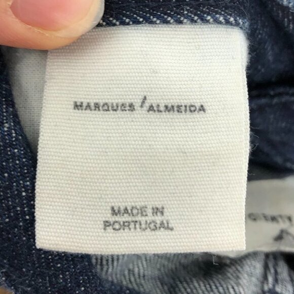 Marques Almeida Dark Wash loose leg raw hem 5 pocket jeans size 8 - Picture 9 of 13